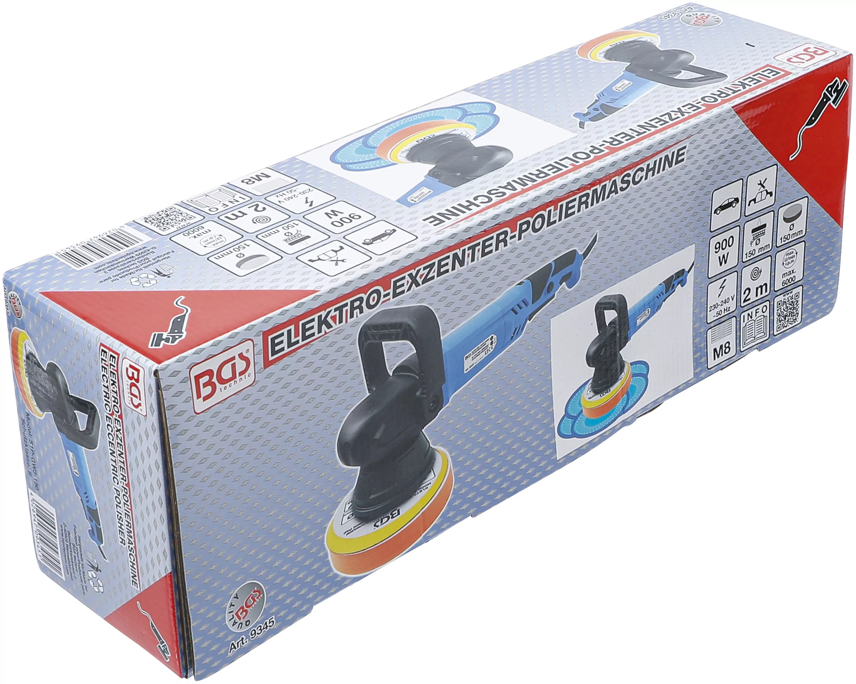 Elektro-Exzenter-Poliermaschine | max. 6000 U/min | 900 W