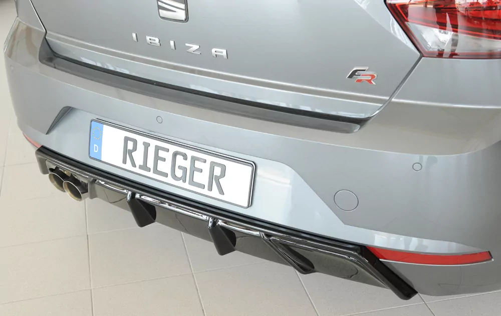 Rieger Heckeinsatz für Seat Ibiza FR (KJ) | 5-tür. 01.17- mit Endrohraussparung für Sport-ESD links