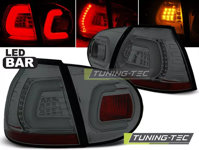 Led Bar Tail Lights Smoke Fits Vw Golf 5 10.03-09