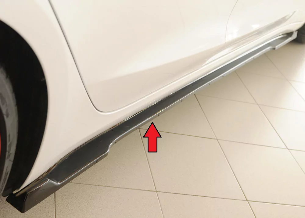 Rieger Seitenschweller rechts ansatz glanz schwarz für Tesla Model 3  (003)  10.23- (ab Facelift)