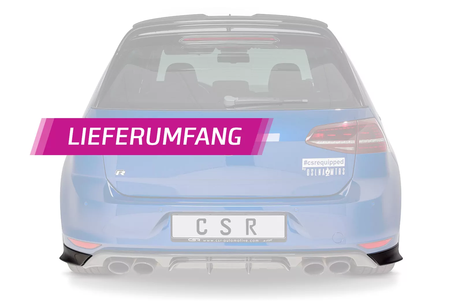 Heckansatz für VW Golf 7 R / R-Line HA255 Strukturiert (schwarz matt)