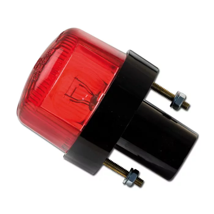 Rücklicht-point-mini, Schwarz, Rotes Glas, Mit Kzb B 55 X H 45 Mm, Abstand 40 Mm, E-geprüft