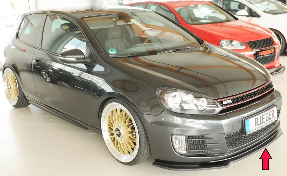 Rieger Spoilerschwert nur für GTI / GTD matt schwarz für VW Golf 6 GTI Cabrio