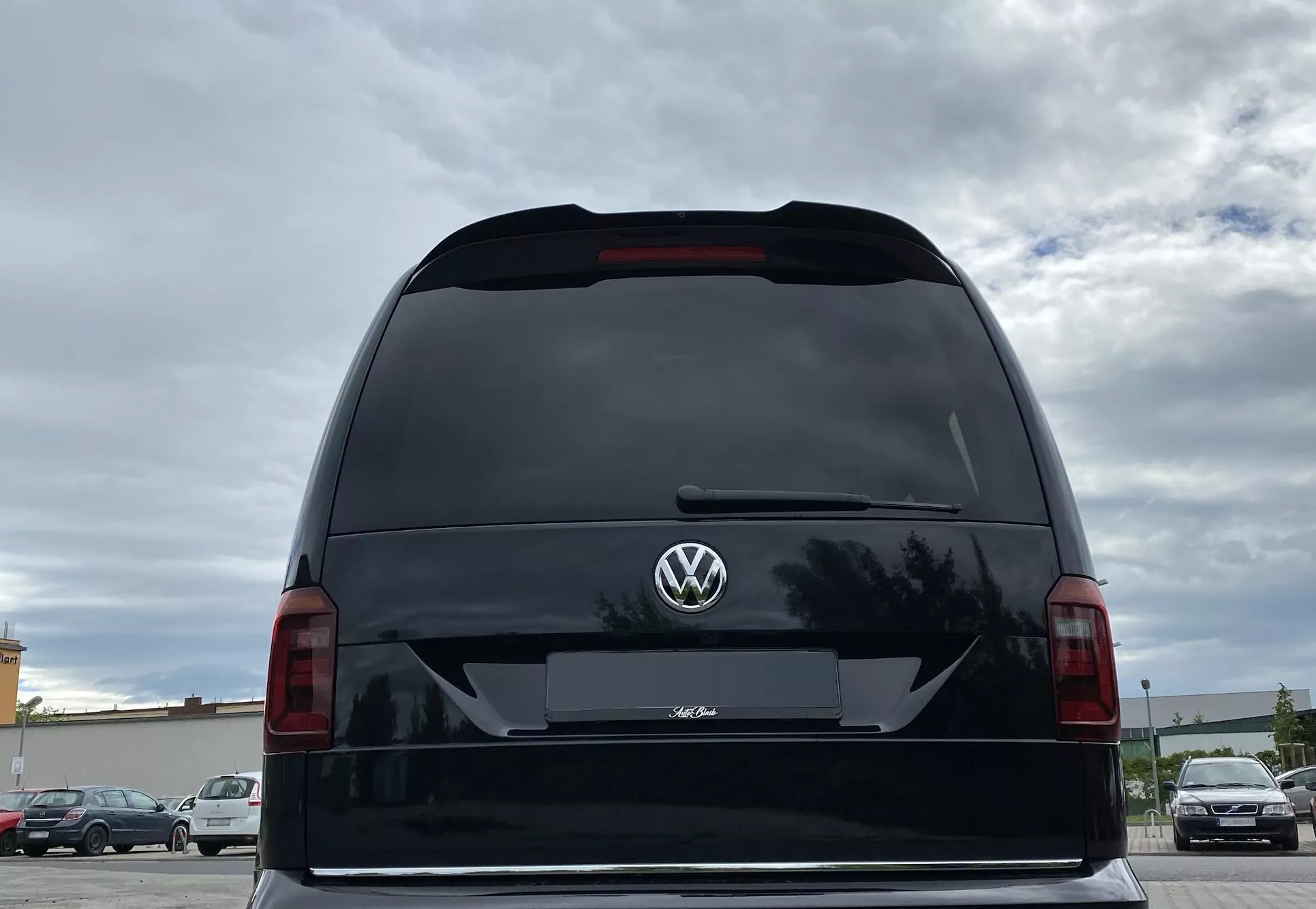 Spoiler CAP Passend Für Volkswagen Caddy Mk. 4 Schwarz Hochglanz
