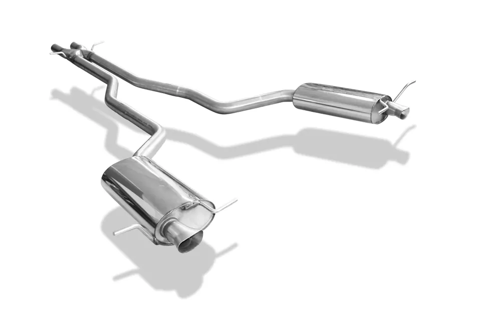 VW Phaeton - 3D  Endschalldämpfer rechts/links mit X-Pipe - Austritt der Endrohre in den originalen Endrohren