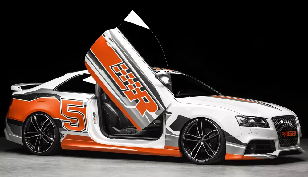 Rieger Spoilerstoßstange für Audi A5 S5 (B8/B81) - Sportback 06.07-07.11 (bis Facelift) carbon optik