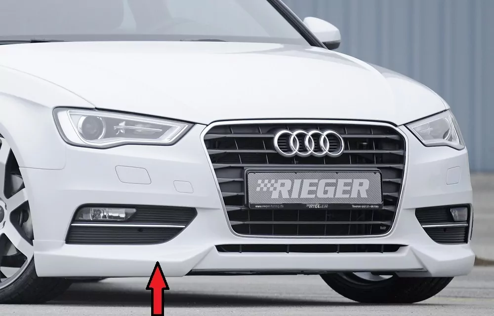 Rieger Spoilerlippe für Audi A3 (8V) - 5-tür. (Sportback 8VA) 07.12-08.16 (bis Facelift) carbon optik