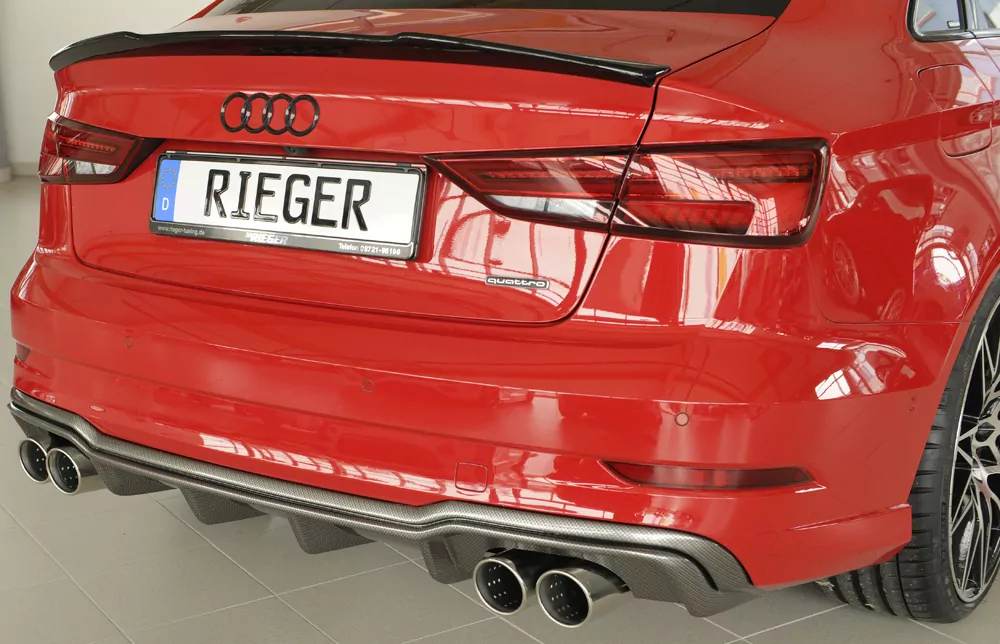 Rieger Heckeinsatz für Audi A3 (8V) - 5-tür. (Limousine 8VS) 09.16- (ab Facelift) carbon optik