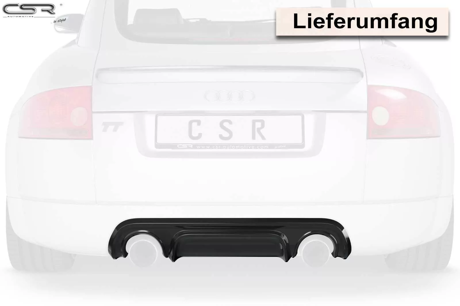 Heckansatz für Audi TT 8N Lackierfreundlich (schwarz matt)