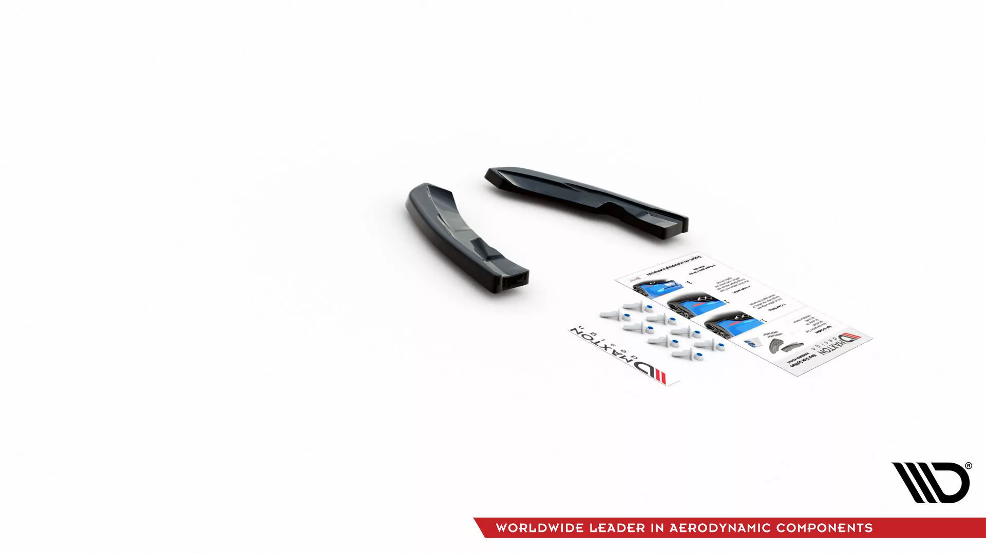 Heck Ansatz Flaps Diffusor Für Volkswagen Tiguan R Mk2 Facelift Schwarz Hochglanz