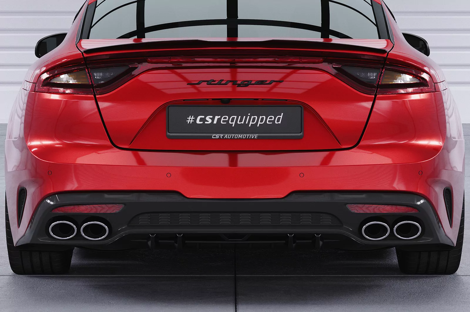 Heckansatz für Kia Stinger GT HA430 Schwarz Strukturiert