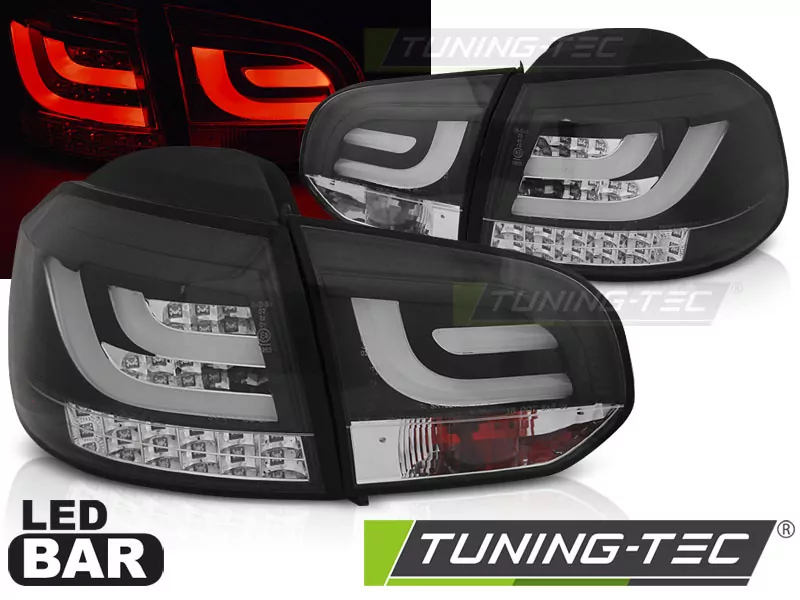 Led Bar Tail Lights Black Fits Vw Golf 6 10.08-12