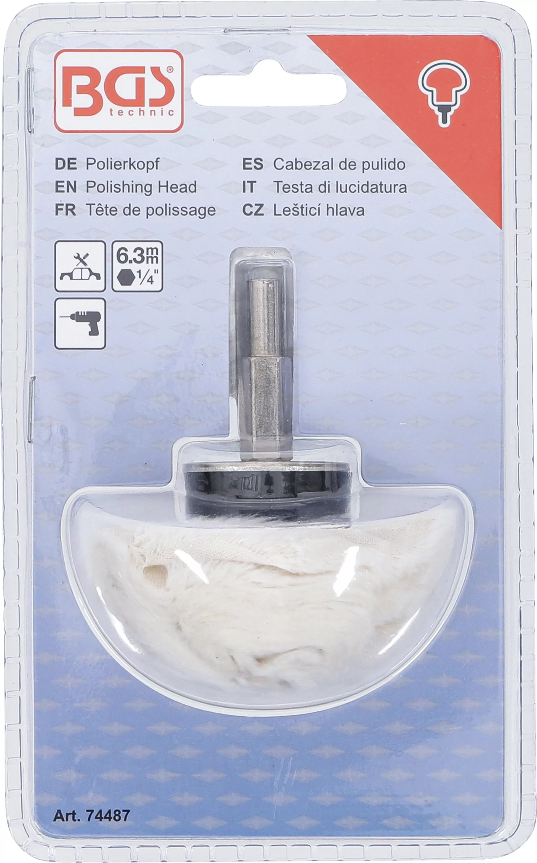 Polierkopf | Pilzform | Antrieb Außensechskant 6,3 mm (1/4")