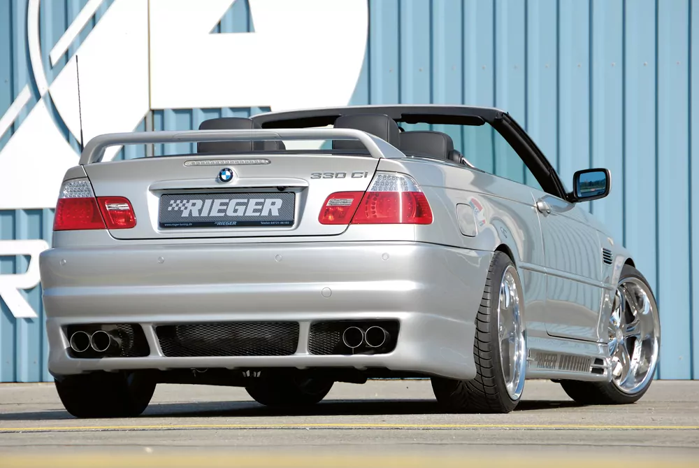 Rieger Heckschürze M3-Look für BMW 3er E46 - Cabrio 02.98-12.01 (bis Facelift) carbon optik