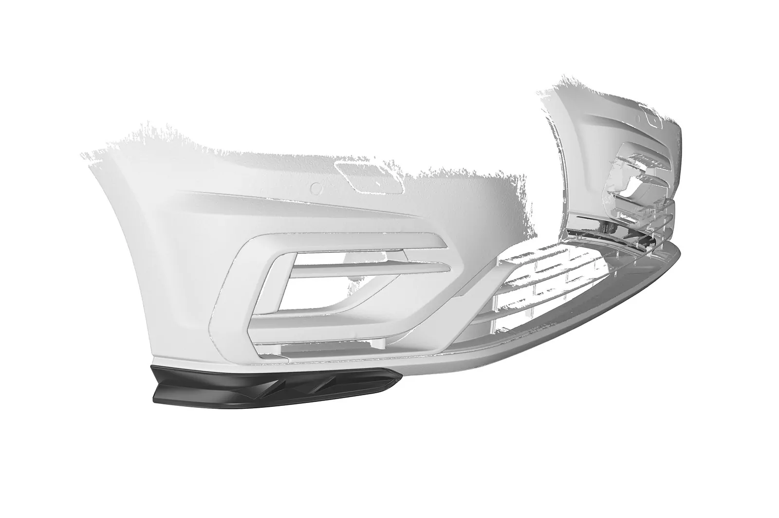 Cup-Spoilerlippe / Frontblenden für VW Golf 7 (Typ AU) R CSL636 Schwarz Strukturiert