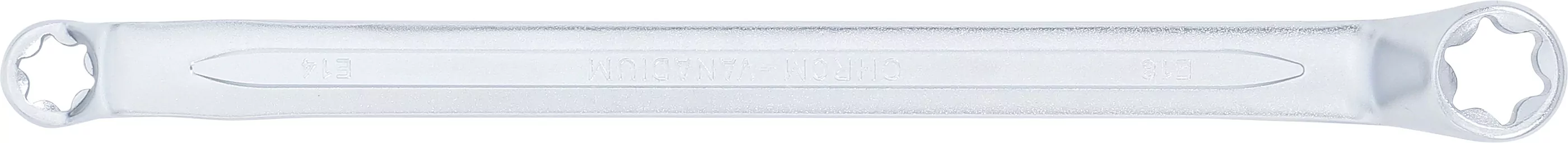 Doppel-Ringschlüssel mit E-Profil-Ringköpfen | gekröpft | SW E14 x E18