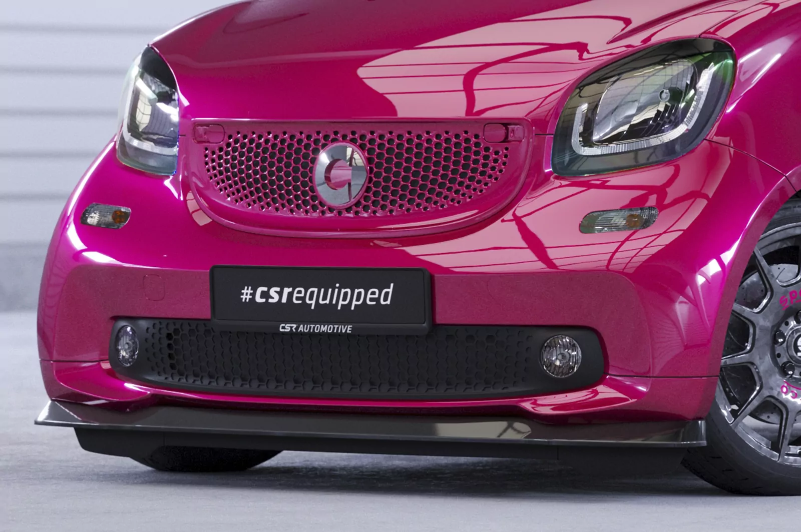 Cup-Spoilerlippe mit ABE für Smart Fortwo 453 CSL519 Schwarz Strukturiert