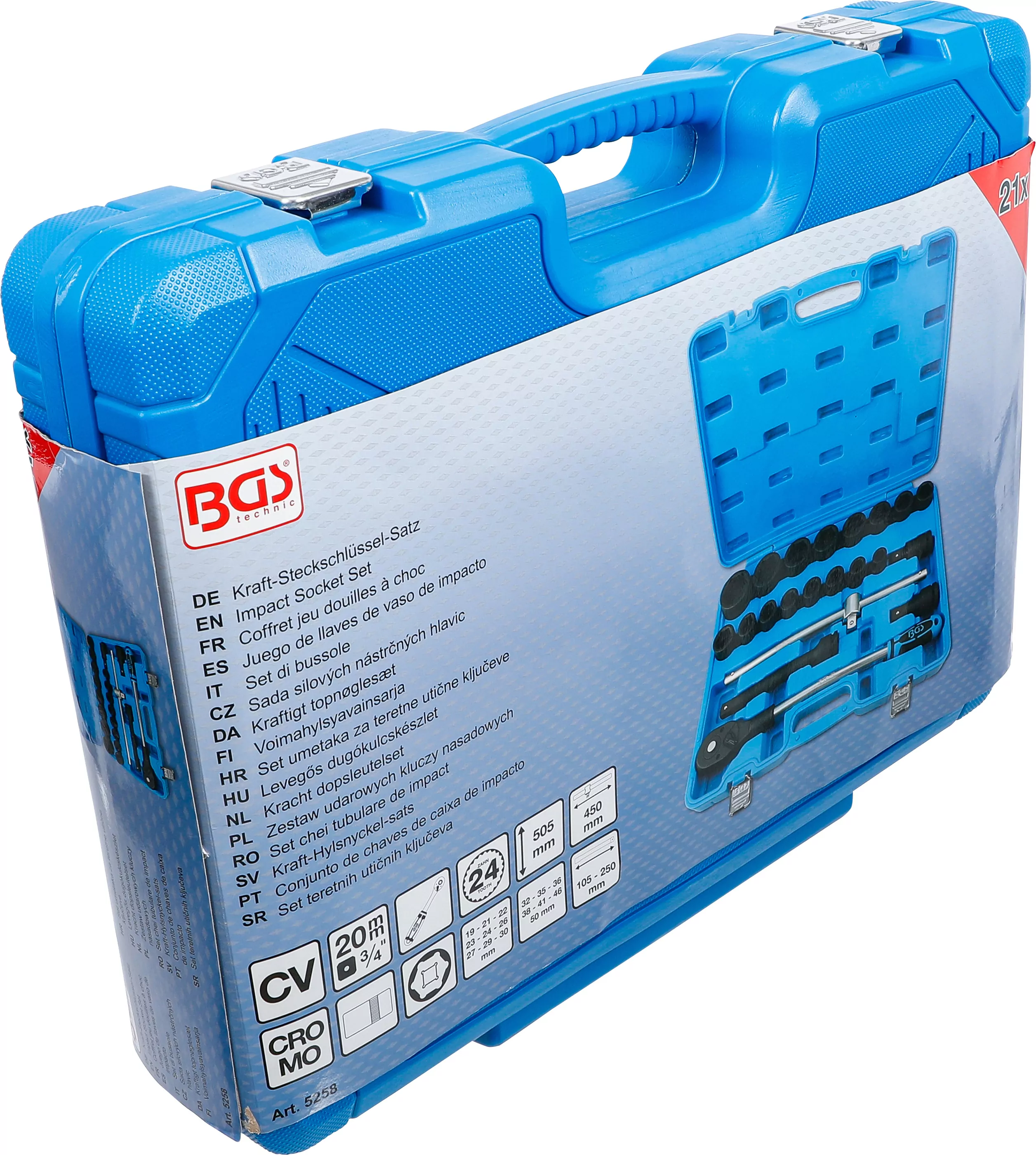 Kraft-Steckschlüssel-Satz | 20 mm (3/4") | 21-tlg.