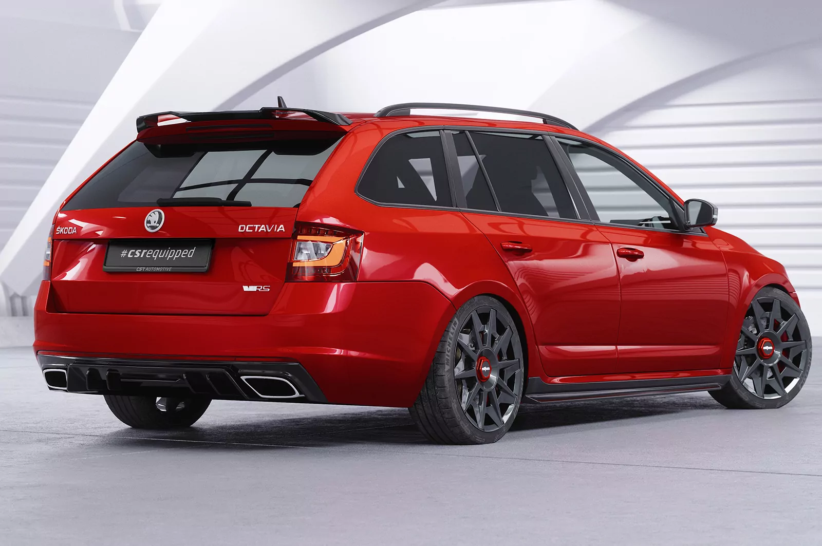 Heckansatz für Skoda Octavia 3 Typ 5E RS HA439 Schwarz Strukturiert