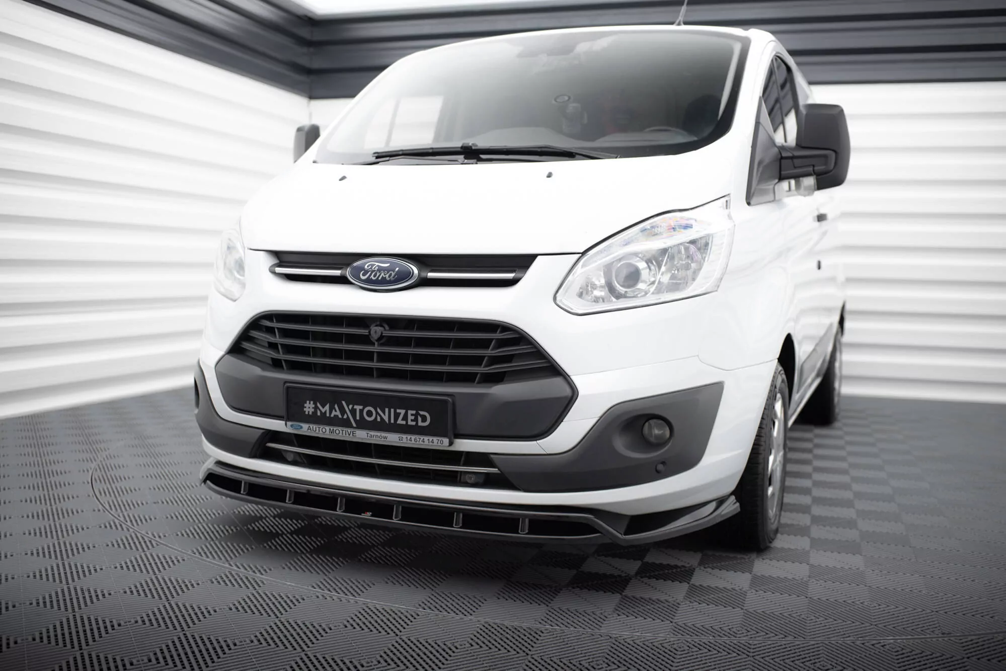Front Ansatz Für Ford Transit Custom Mk1 Schwarz Hochglanz