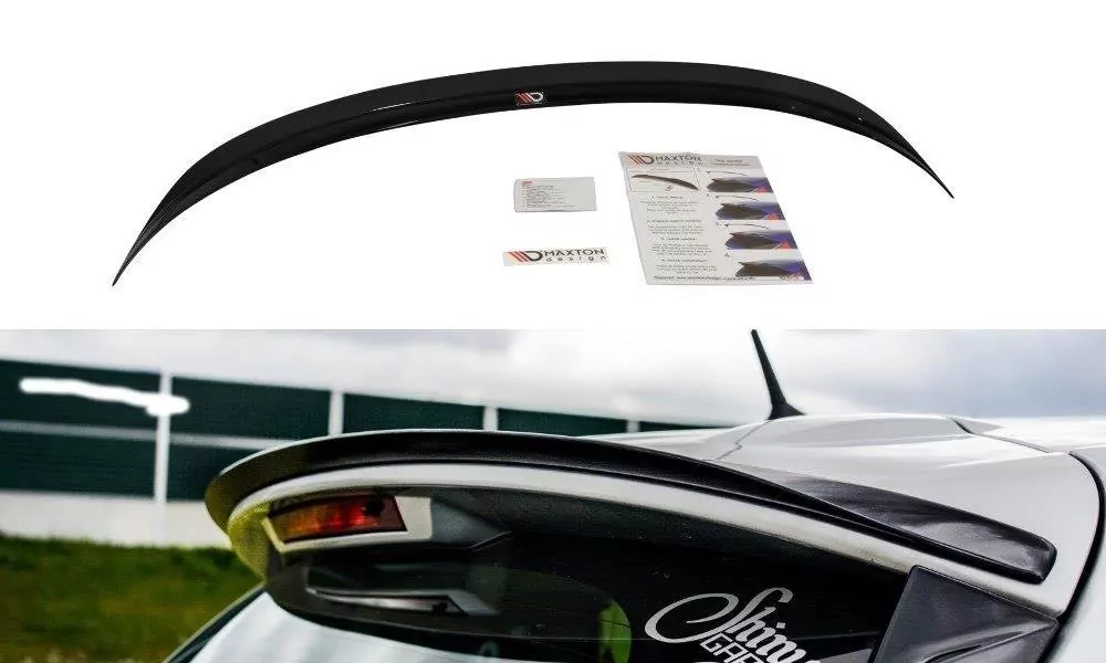 Spoiler CAP Passend Für Passend Für Renault Clio Mk4 Schwarz Hochglanz Schwarz Hochglanz