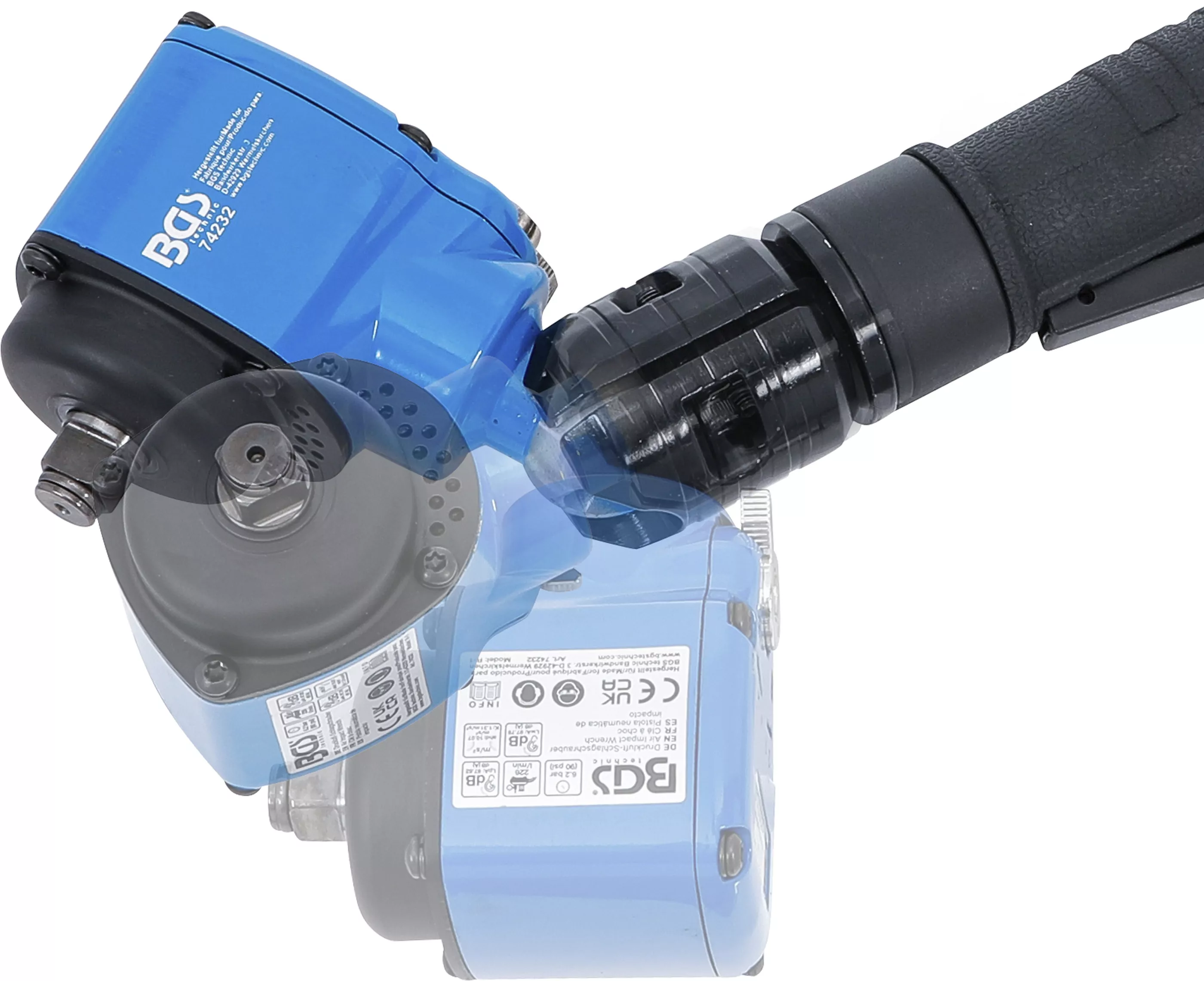 Druckluft-Schlagschrauber | abgewinkelt & Kraft-Steckschlüssel-Satz | 12,5 mm (1/2") | 650 Nm | 10-tlg.