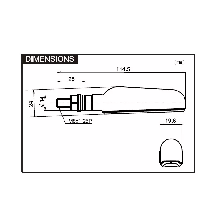 LED-Blinker "RAY" | SEQ | Alu | schwarz | M8 Paar | L 114,5 x T 24 x H 19,6mm | E-geprüft