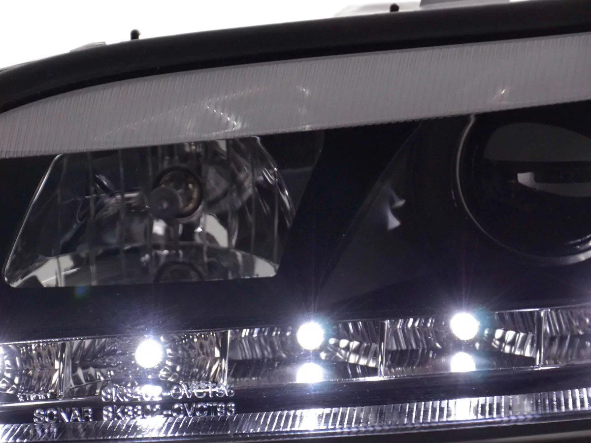 Scheinwerfer Set Daylight LED TFL-Optik Opel Vectra B Bj. 99-02 schwarz