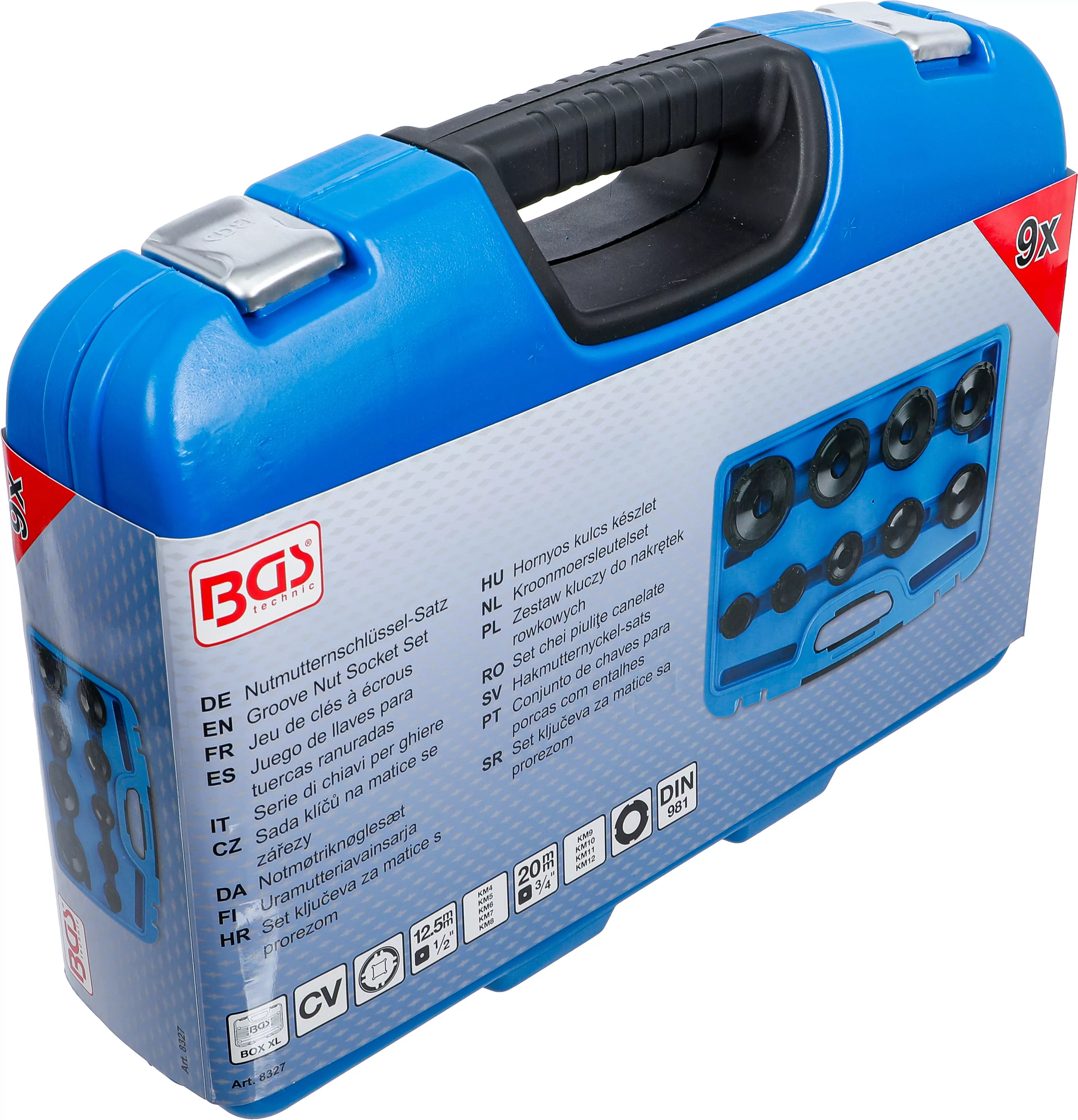 Nutmutternschlüssel-Satz | Zapfen innen liegend | KM4 - KM12 | 9-tlg.