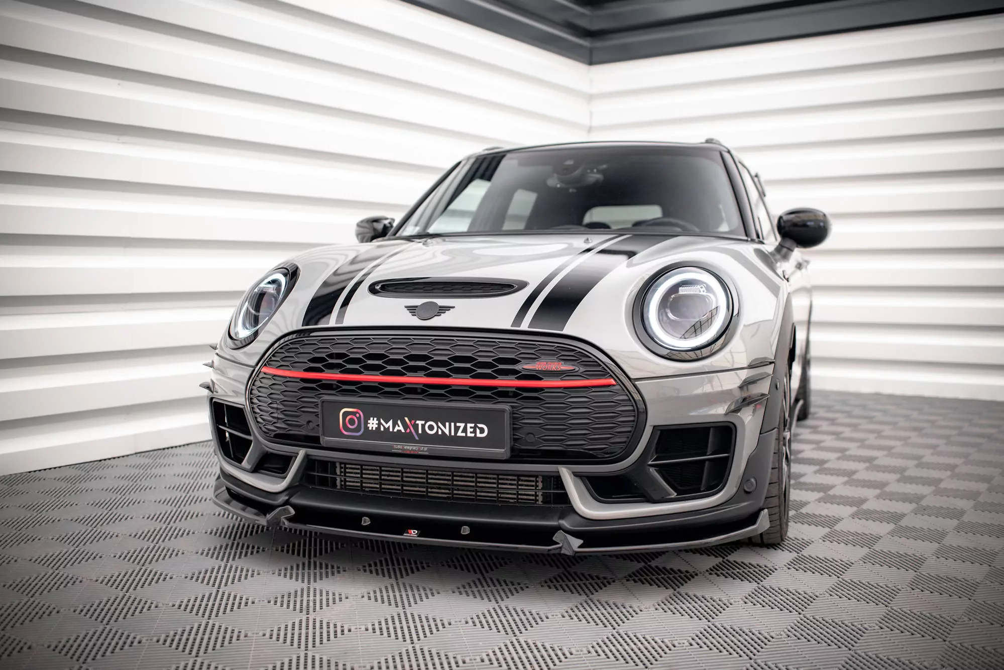 Front Ansatz V.3 Für Mini Cooper Clubman John Cooper Works F54 Facelift Schwarz Hochglanz