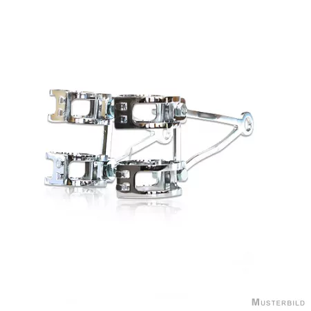 Lampenhalter-set, Alu-poliert, 55-58 Mm, 4 Verchromte Schellen, 2 Halter