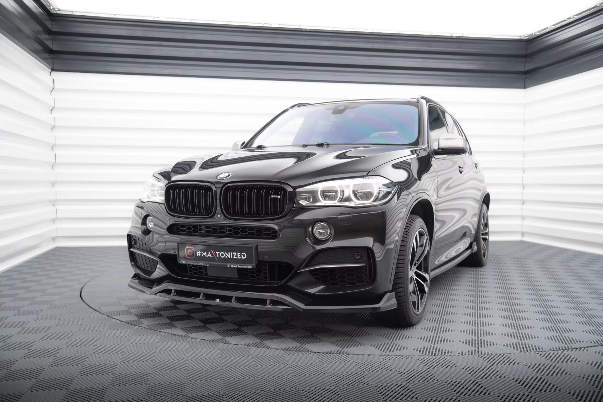 Front Ansatz V.3 Für BMW X5 M-Paket F15 Schwarz Hochglanz