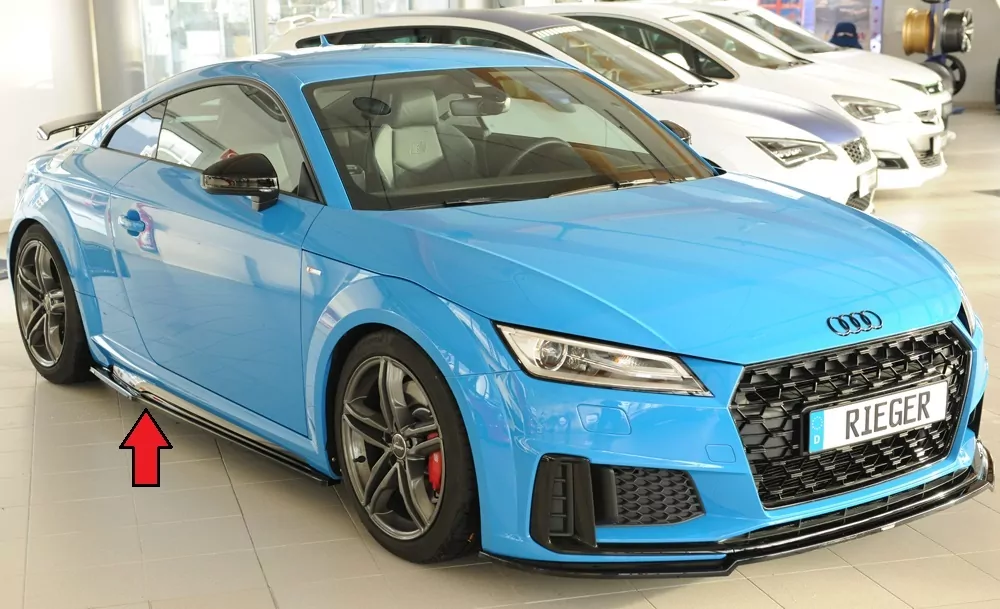 Rieger Seitenschweller rechts ansatz (ca. 19mm) matt schwarz für Audi TTS (8J-FV/8S) Coupé 09.18- (ab Facelift)