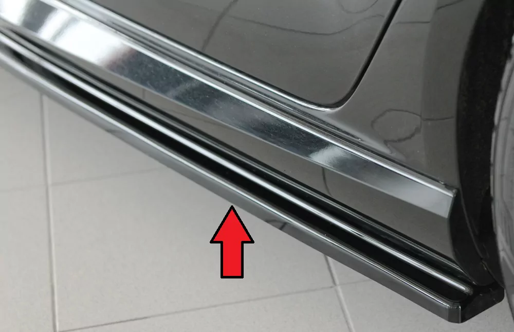 Rieger Seitenschweller links ansatz glanz schwarz für Audi RS3 (8V) 5-tür. (Sportback 8VA / 8VF) 02.17- (ab Facelift)