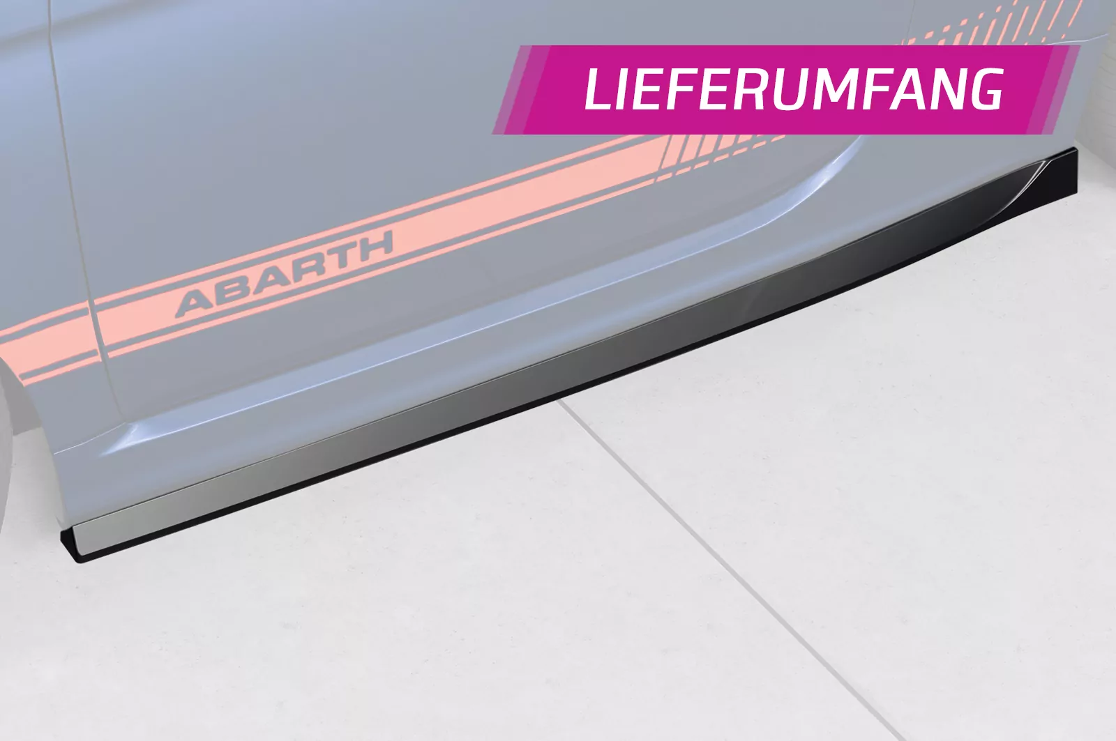 Seitenschweller für Fiat Abarth 595 SS475 Schwarz Strukturiert