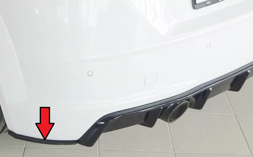Rieger Heckschürzenansatz seitlich links für Audi TT (8J-FV/8S) | Coupé 07.14-08.18 (bis Facelift) nur für orig. Heckschürze, inkl. TTS