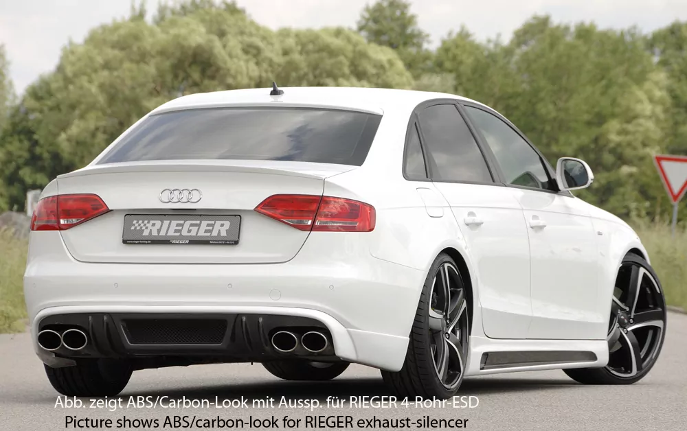 Rieger Heckschürzenansatz für Audi A4 (B8/B81) - Avant 11.07-12.11 (bis Facelift) carbon optik