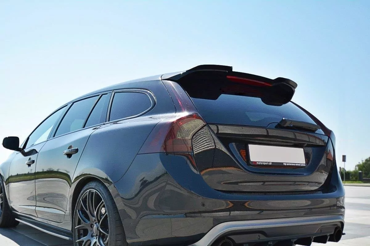 Spoiler CAP Passend Für Passend Für Volvo V60 Polestar FL Schwarz Hochglanz Schwarz Hochglanz