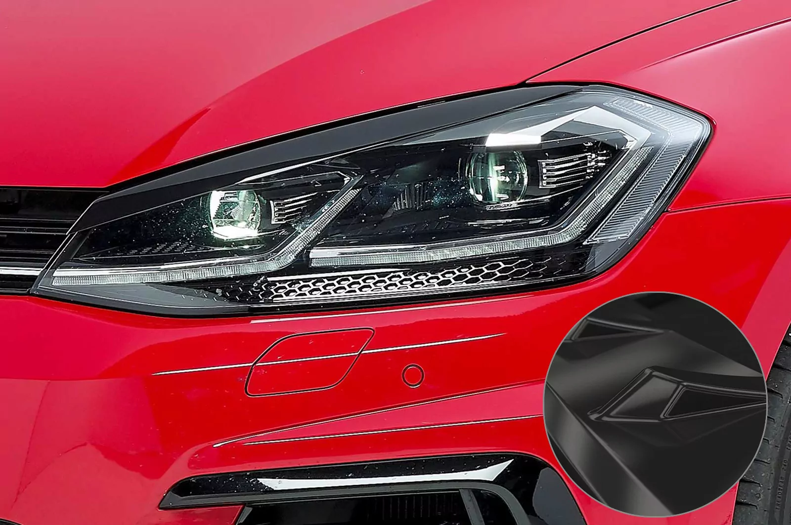 Scheinwerferblenden Glossy für VW Golf 7 Glossy (schwarz hochglanz)