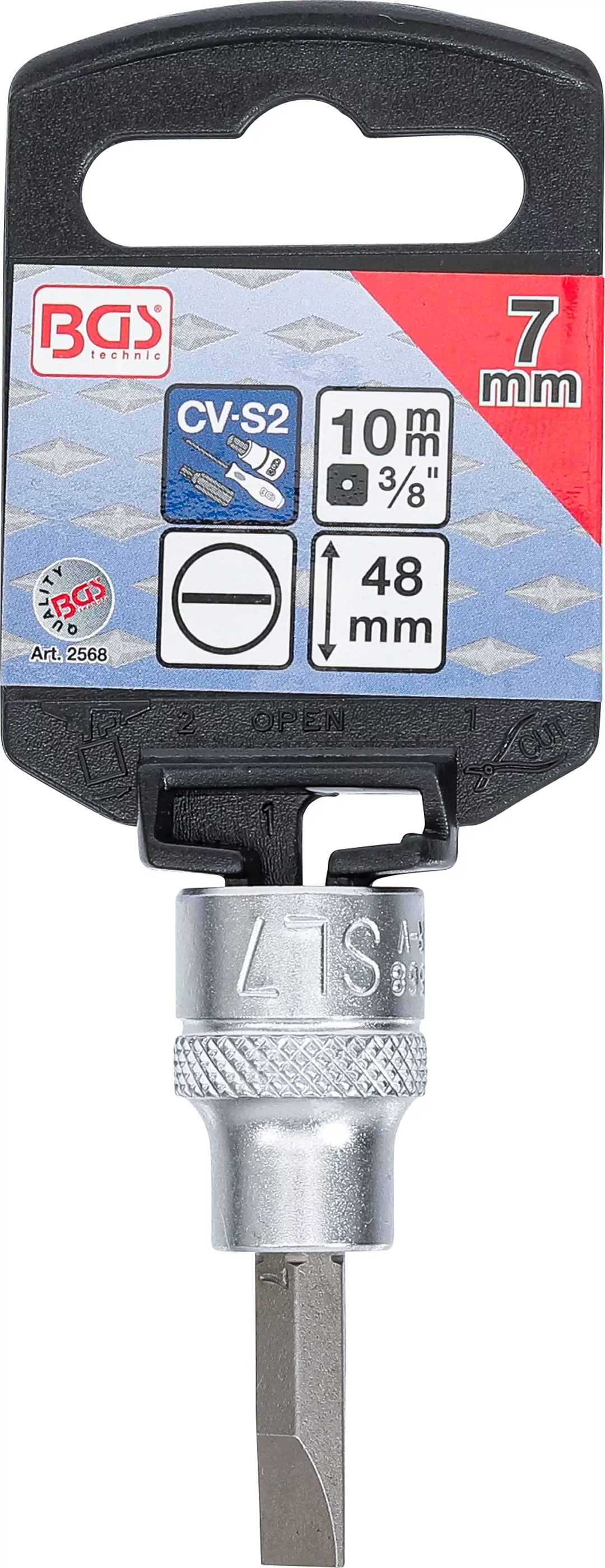 Bit-Einsatz | Antrieb Innenvierkant 10 mm (3/8") | Schlitz 7 mm