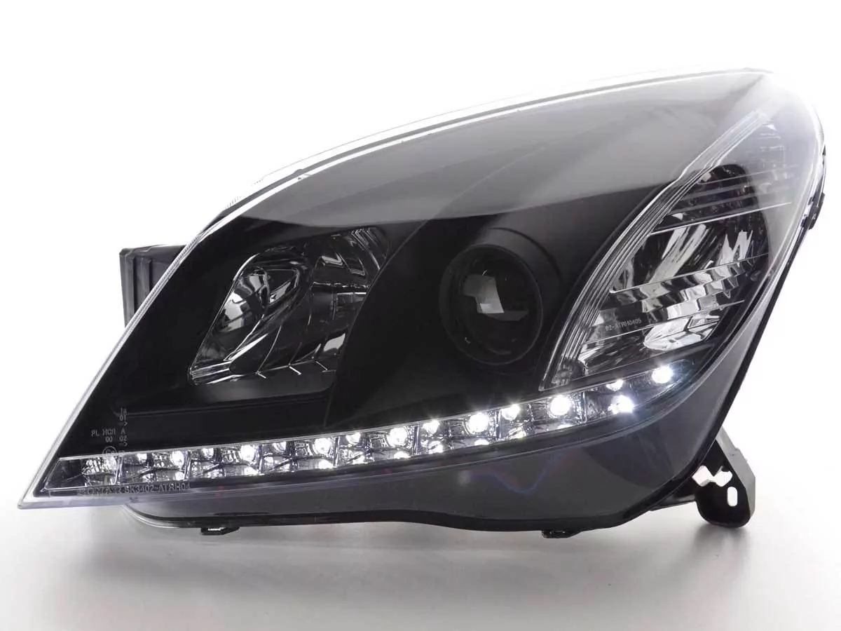 Scheinwerfer Set Daylight LED TFL-Optik Opel Astra H schwarz