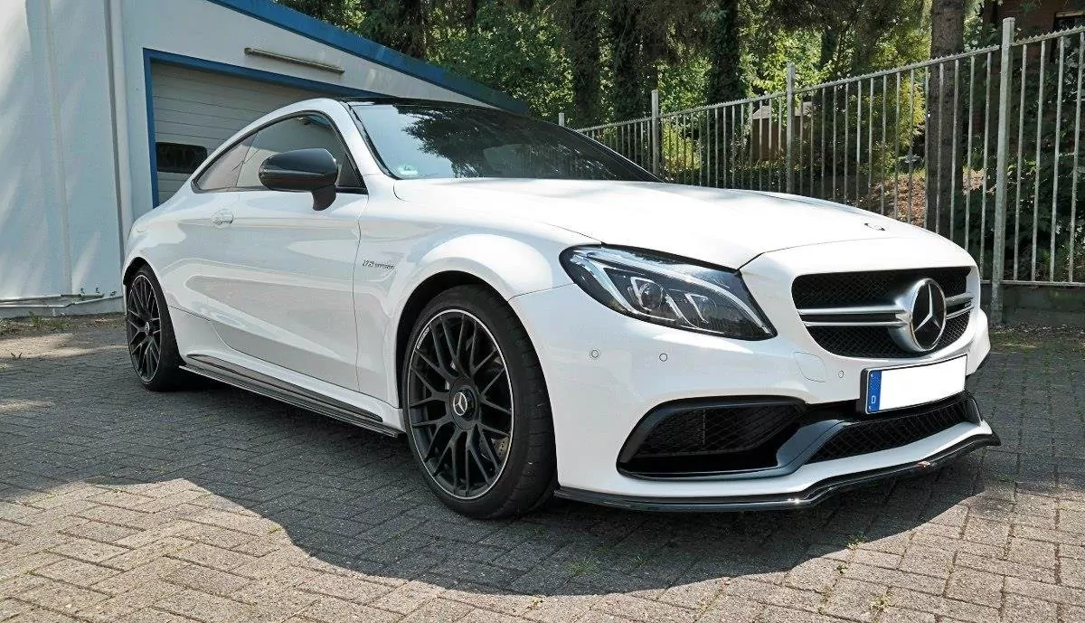 Front Ansatz Passend Für V.1 Passend Für Mercedes C-Klasse C205 63 AMG Coupe Schwarz Hochglanz Schwarz Hochglanz