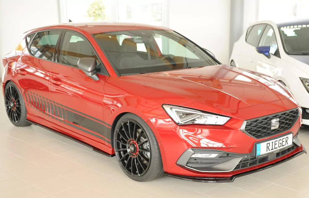 Rieger Spoilerschwert glanz schwarz für Seat Leon (KL) 5-tür. (Schrägheck) 04.20-
