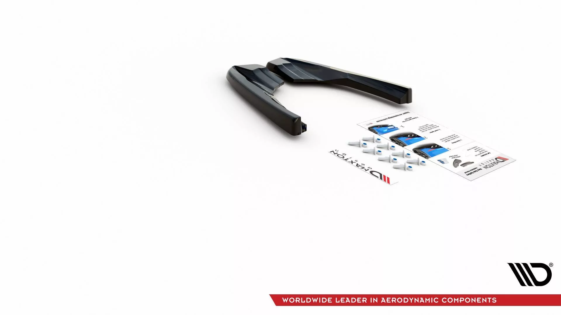 Heck Ansatz Flaps Diffusor V.2 Passend Für Audi RS3 8V Sportback Facelift Schwarz Hochglanz