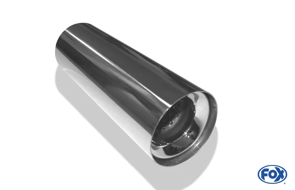 Anschweißendrohr Typ 11  Ø 100 mm / Länge: 300 mm  - rund / uneingerollt / gerade / mit Absorber (Innendurchmesser 63,5mm - Länge: 150mm)