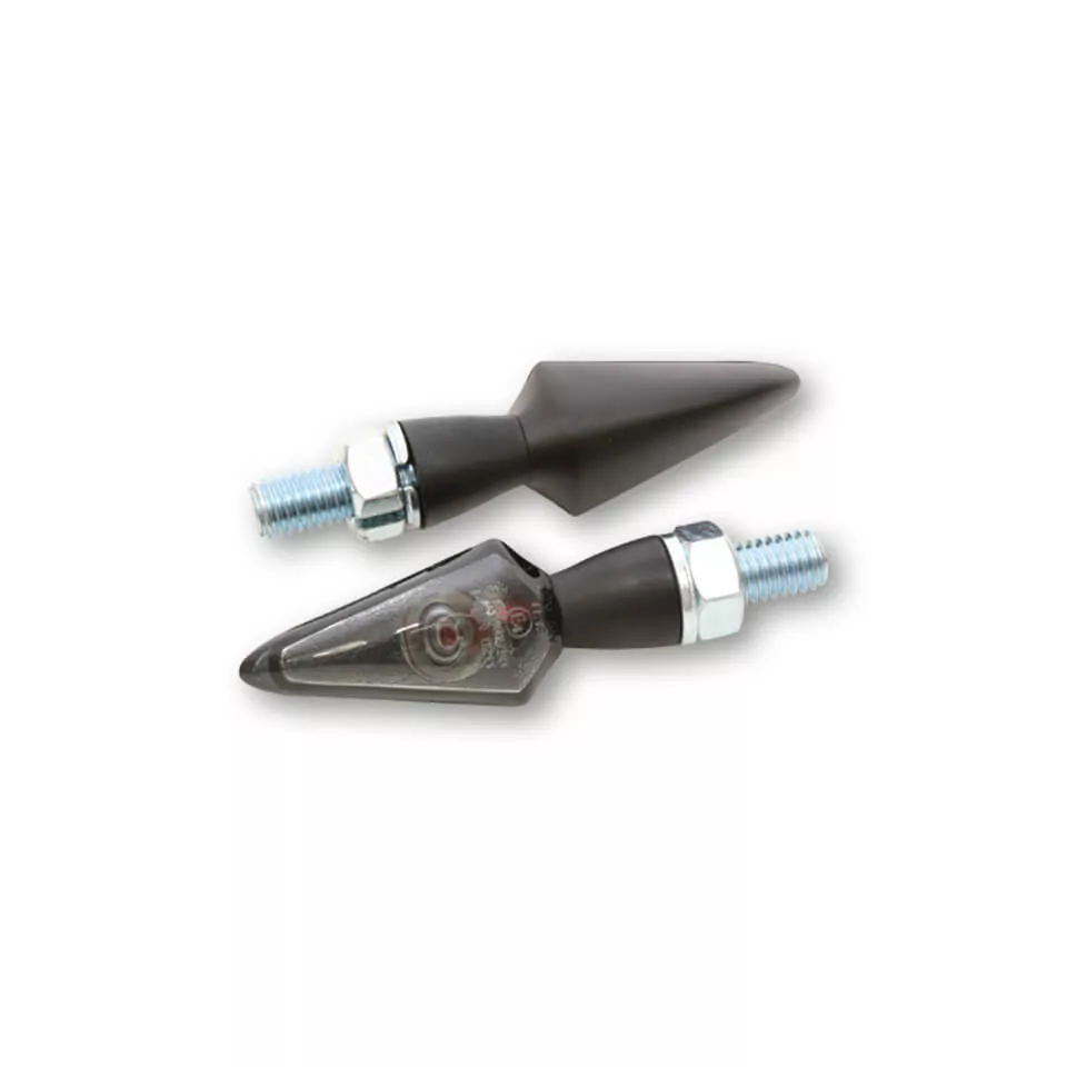 HIGHSIDER Pro Stream LED Blinker Gehäuse Schwarz / Linse Rauchgrau (Paar), Vorn & Hinten