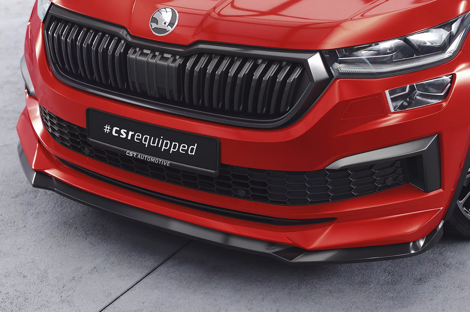 Cup-Spoilerlippe mit ABE für Skoda Kodiaq CSL614 Schwarz Strukturiert