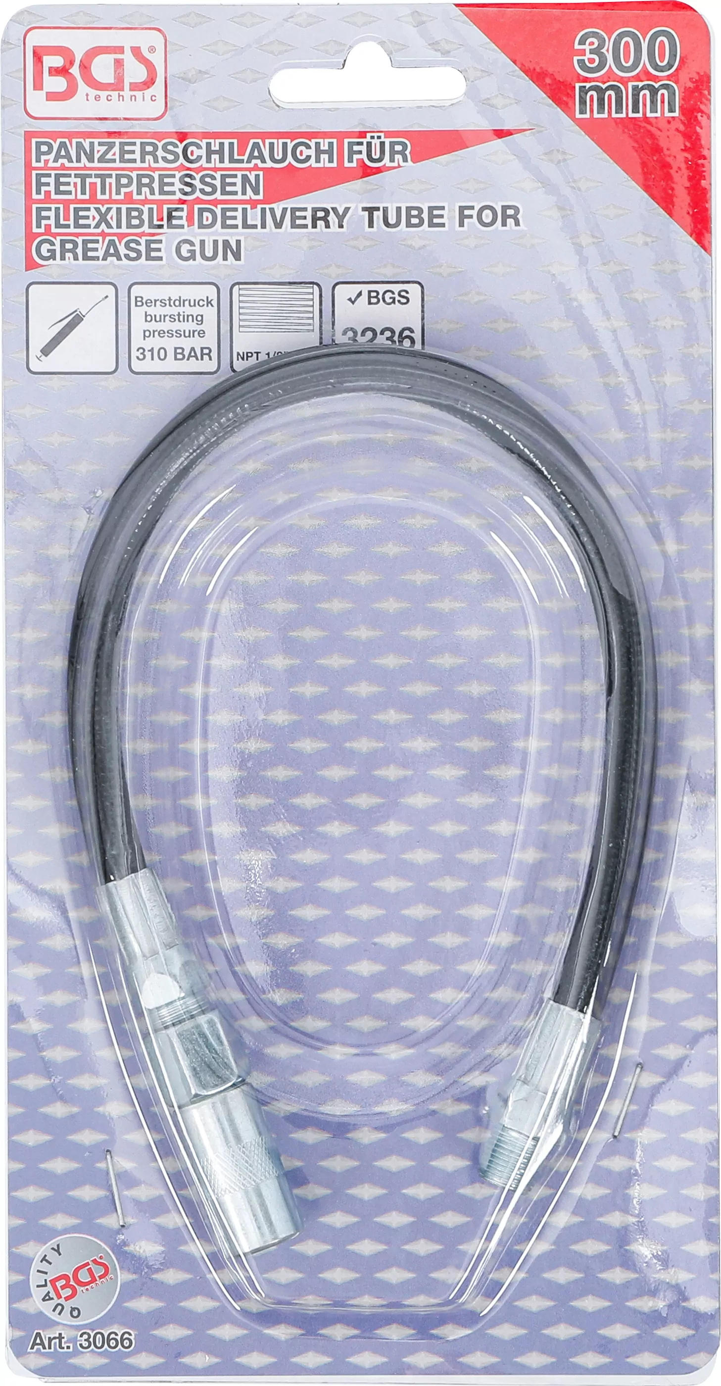 Panzerschlauch für Fettpressen | 300 mm