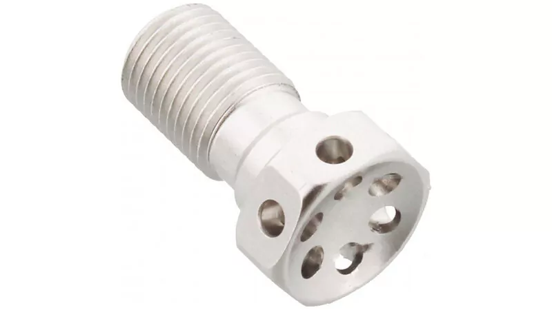 LSL Hohlschraube Racing M10 x 1.00, silber, mit Sicherungsbohrungen