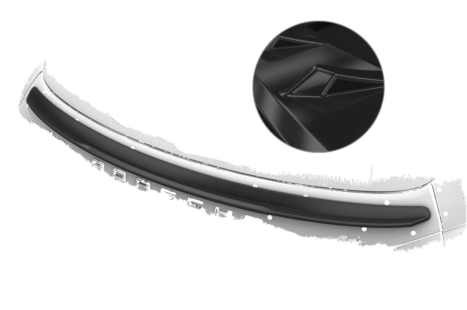 Heckflügel mit ABE für Porsche Cayenne Typ 92A Glossy (schwarz hochglanz)